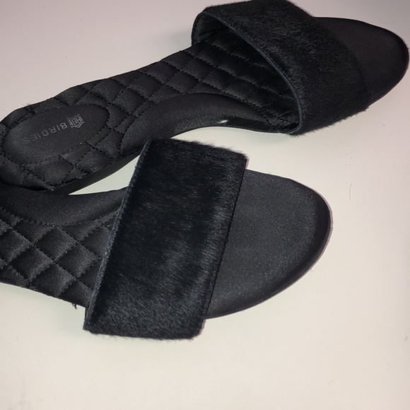 BIRDIES "SPARROW" GENUINE CALF FUR CUSHIONED SLIDES SANDALS WOMENS 8.5M - Picture 2 of 5